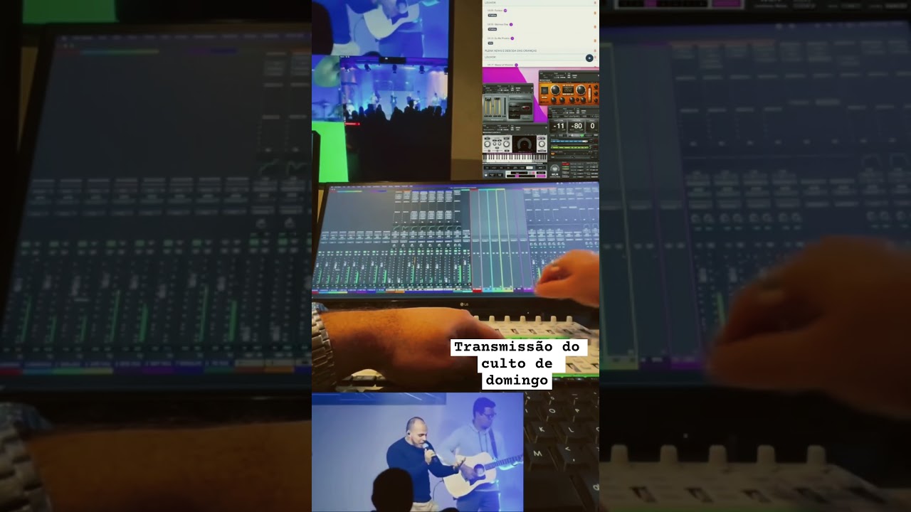 Culto de domingo #transmiss&atilde;oaovivo #producaomusical #cultoonline #livesoundengineer #protools
