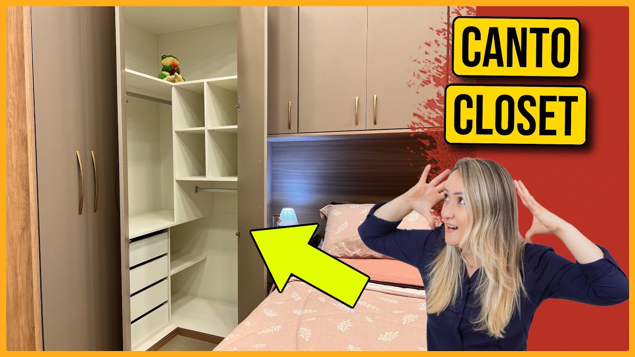 Prieto Móveis - Canto closet planejado 100% MDF para quarto pequeno