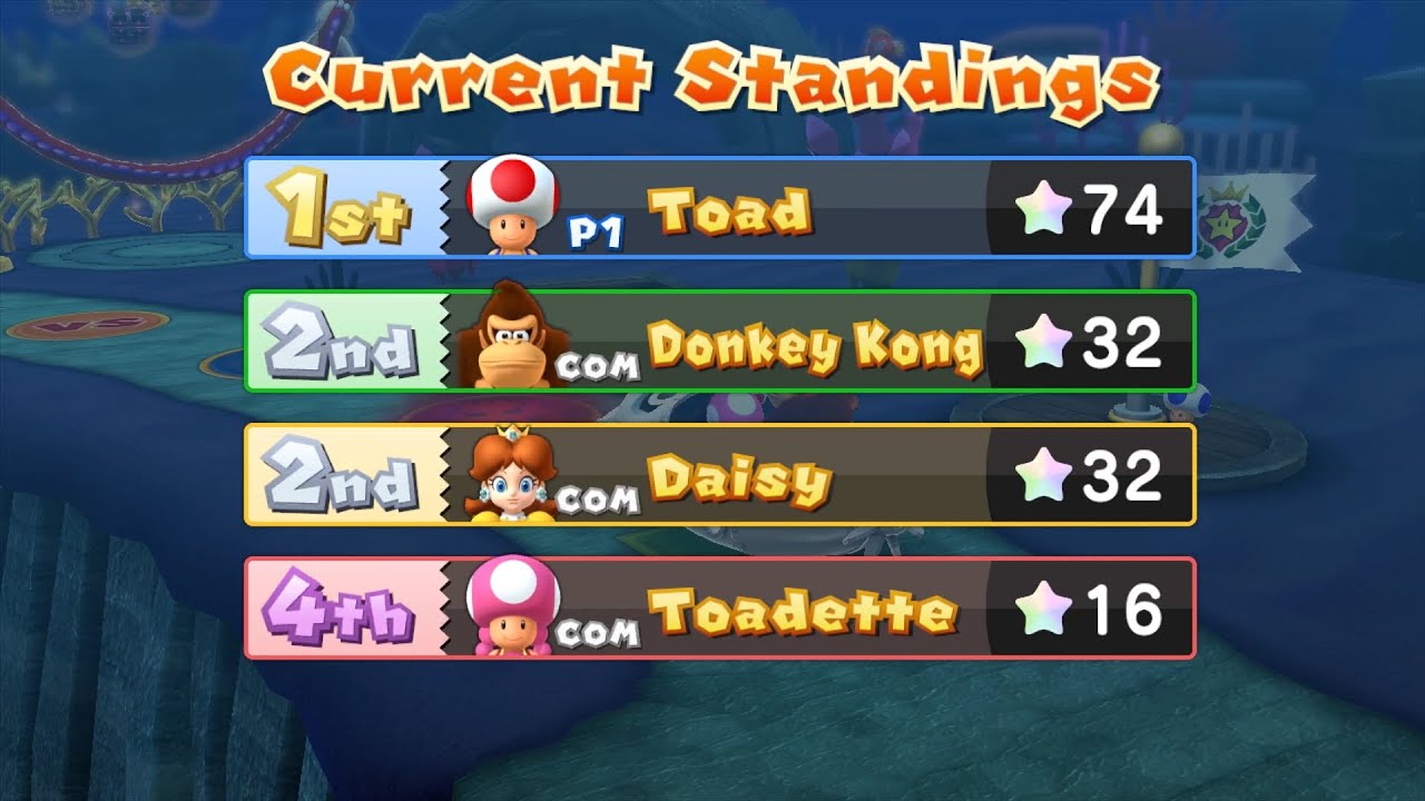 Mario Party 10 Mario Party #766 Toad vs Toadette vs DK vs Daisy Whimsical Waters Master Difficulty