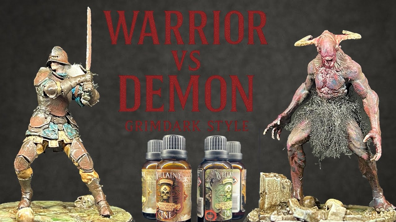 Warrior & Demon Painted Grimdark Style | Villainy Ink Only!