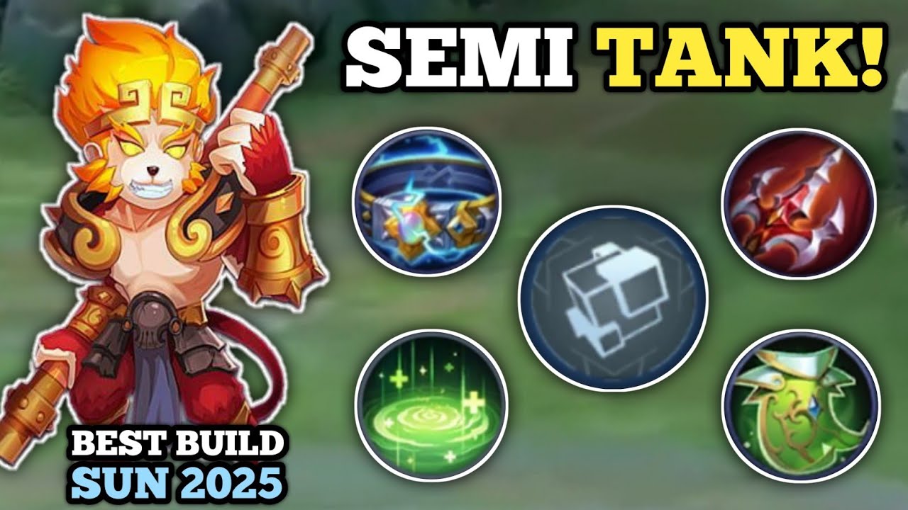 SEMI TANK SUN, NO COOLDOWN + REGEN HACK! (hard match!🙉) SUN BEST BUILD -MLBB