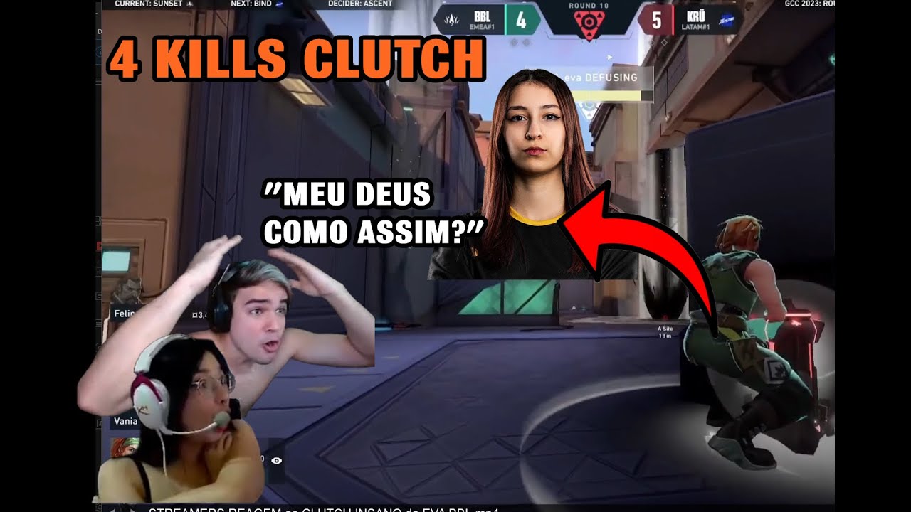 STREAMERS REAGEM ao CLUTCH INSANO da EVA BBL