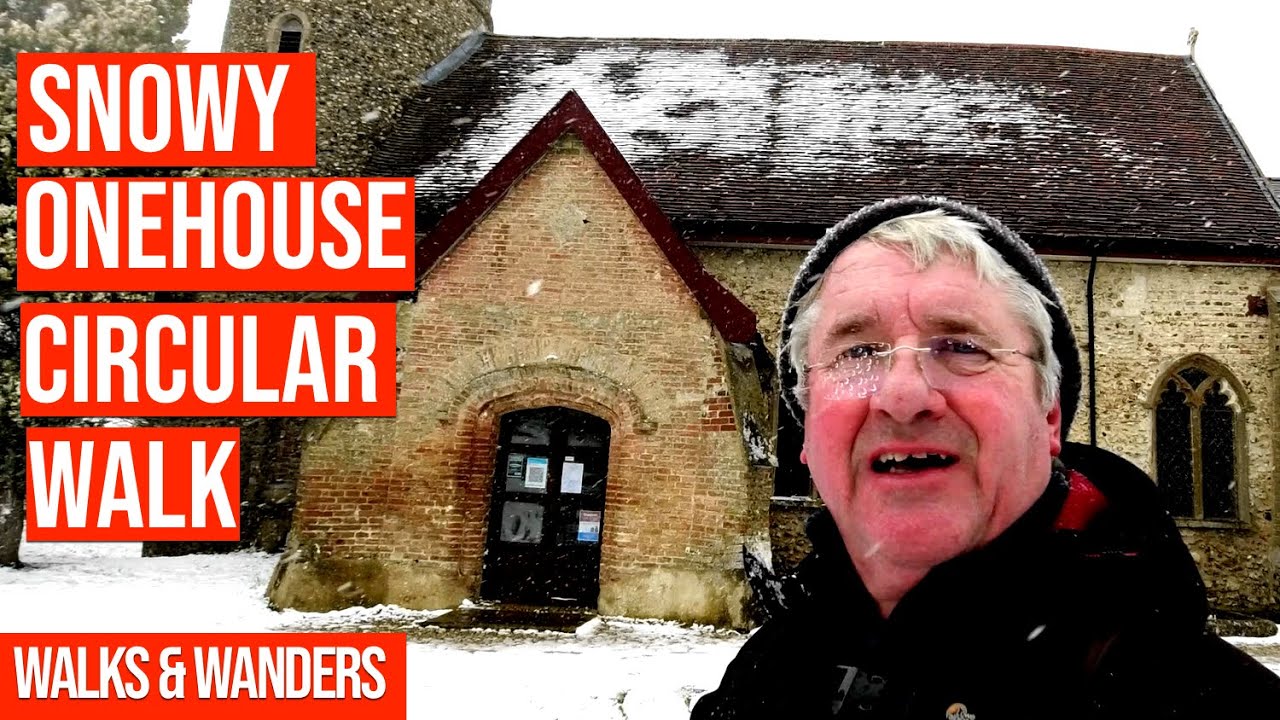 Onehouse Circular Walk in the Snow : Onehouse Church : paupers graves