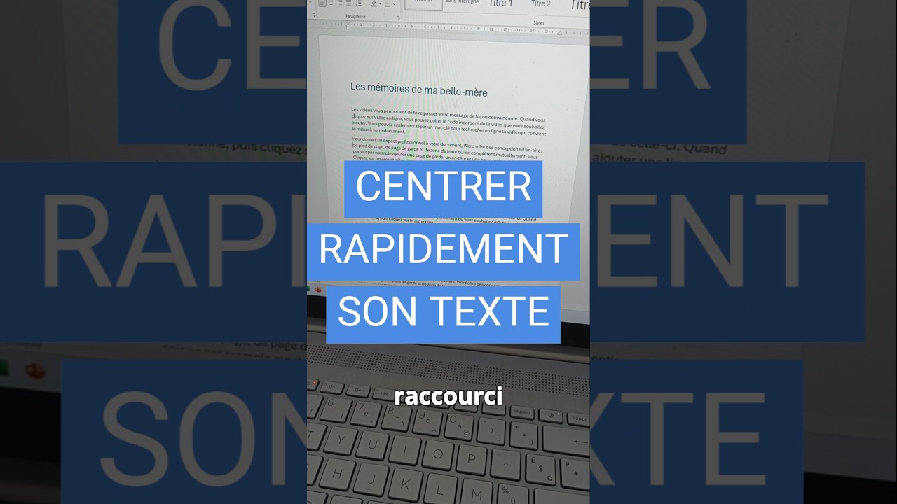 Centrer rapidement son texte sur une page 🏆🏆 #shorts #astuce #word #microsoftword #phformation