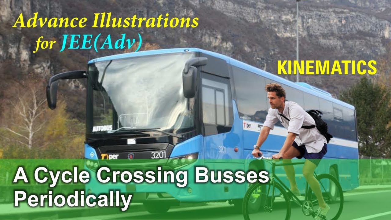 Advance Illustrations - A Cycle Crossing Busses Periodically | Kinematics #20 for JEE Advanced