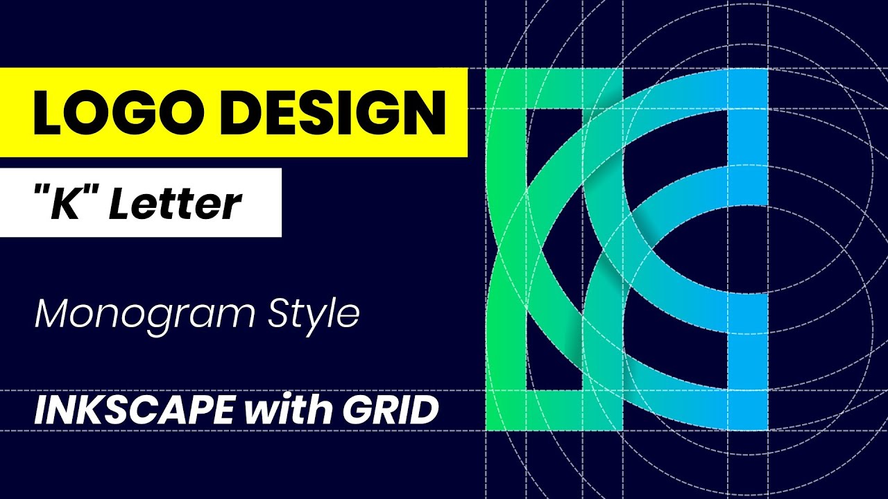 Monogram Logo Design K Letter using Grid Method | INKSCAPE TUTORIAL