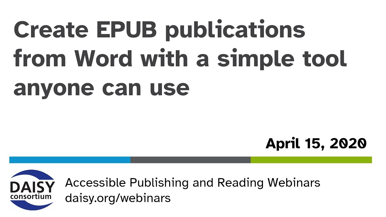 Create EPUB publications from Word with a simple tool anyone can use