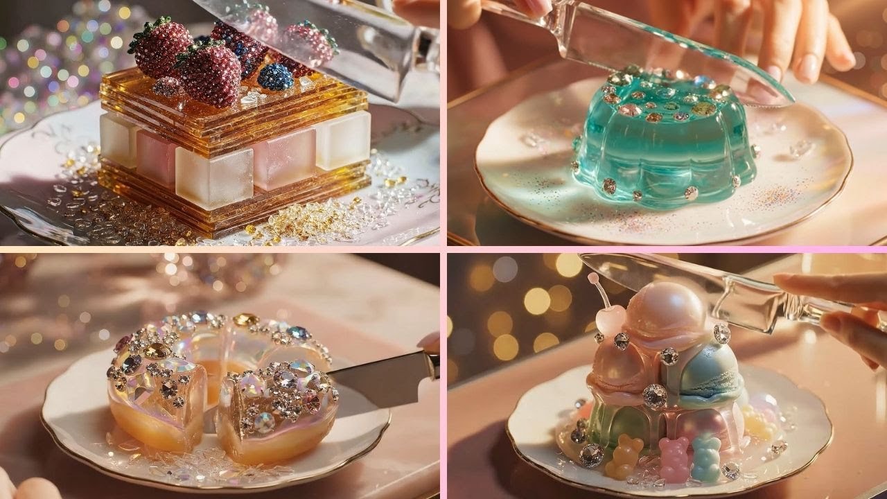 【FULL】癒しのガラススイーツカット AI ASMR✨Glass Sweets Cutting