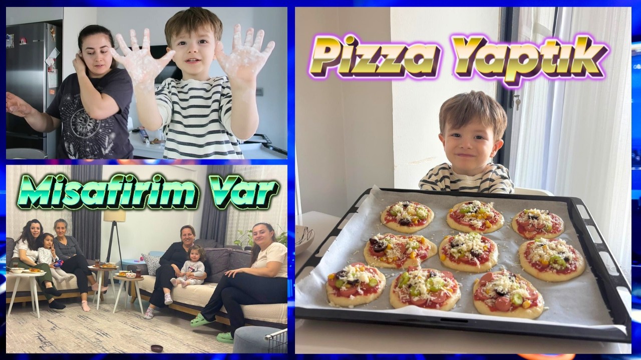 Evde Tek Başıma Koşturdum! Misafir Hazırlığı, Market ve Ateş’le Pizza