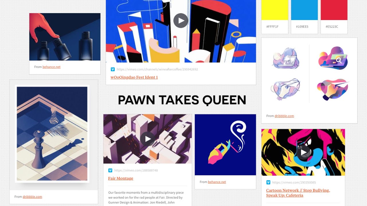 Процесс создания моушн-графики: как создать мудборд.