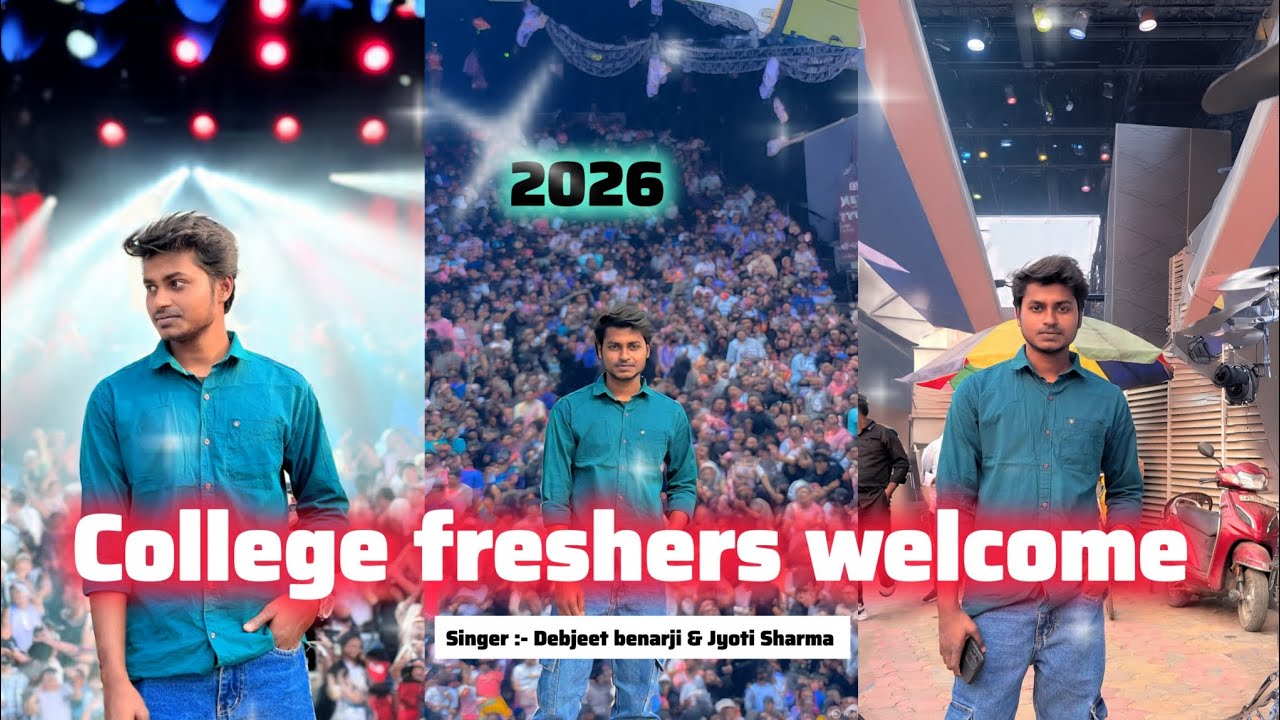 AJKM College freshers welcome 🤗 Devdeep Banerjee and Jyoti Sharma as a singer #freshers #stageshow 