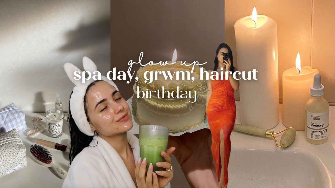 fiz um glow up pré aniversário ♡ spa day, cortei o cabelo, testando produtos novos, etc.