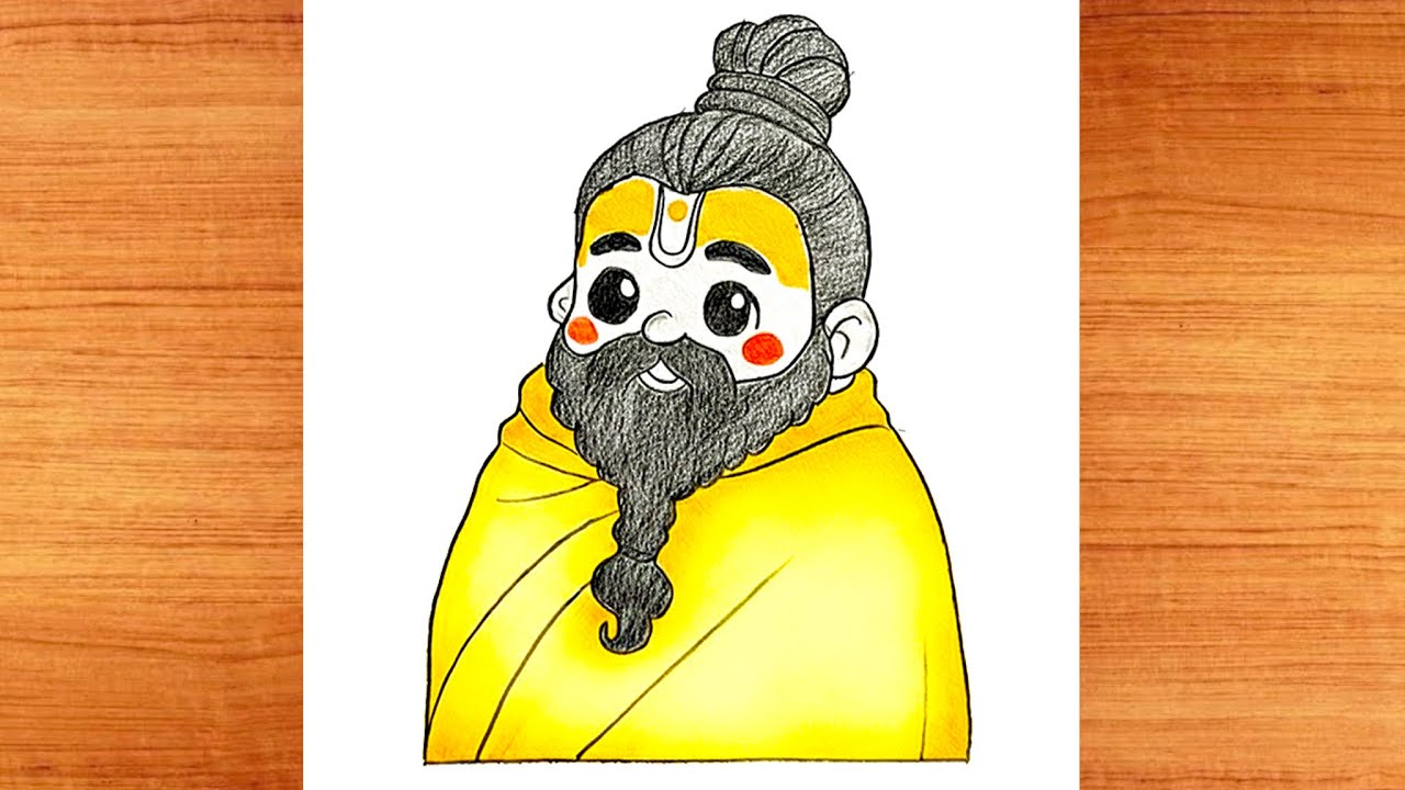 Premanand Ji Maharaj Drawing Easy (Outline Drawing)
