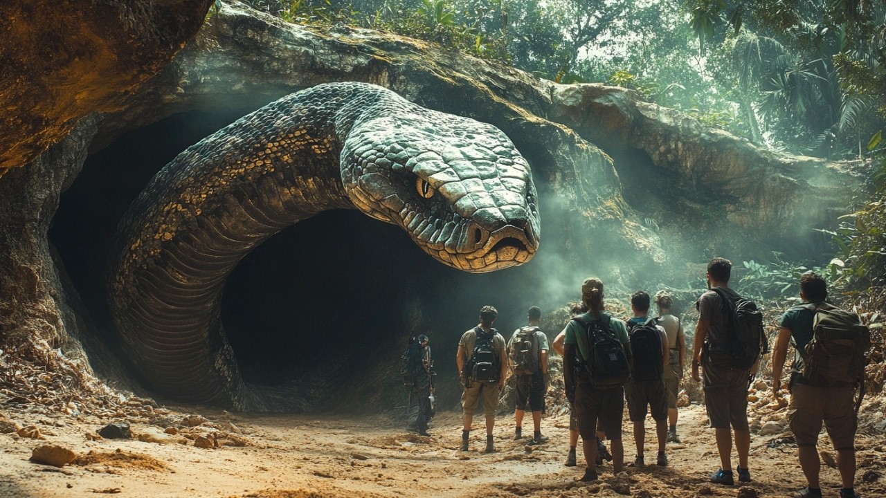 En una isla desierta, se convierten en presa de una pitón gigante | Película en español