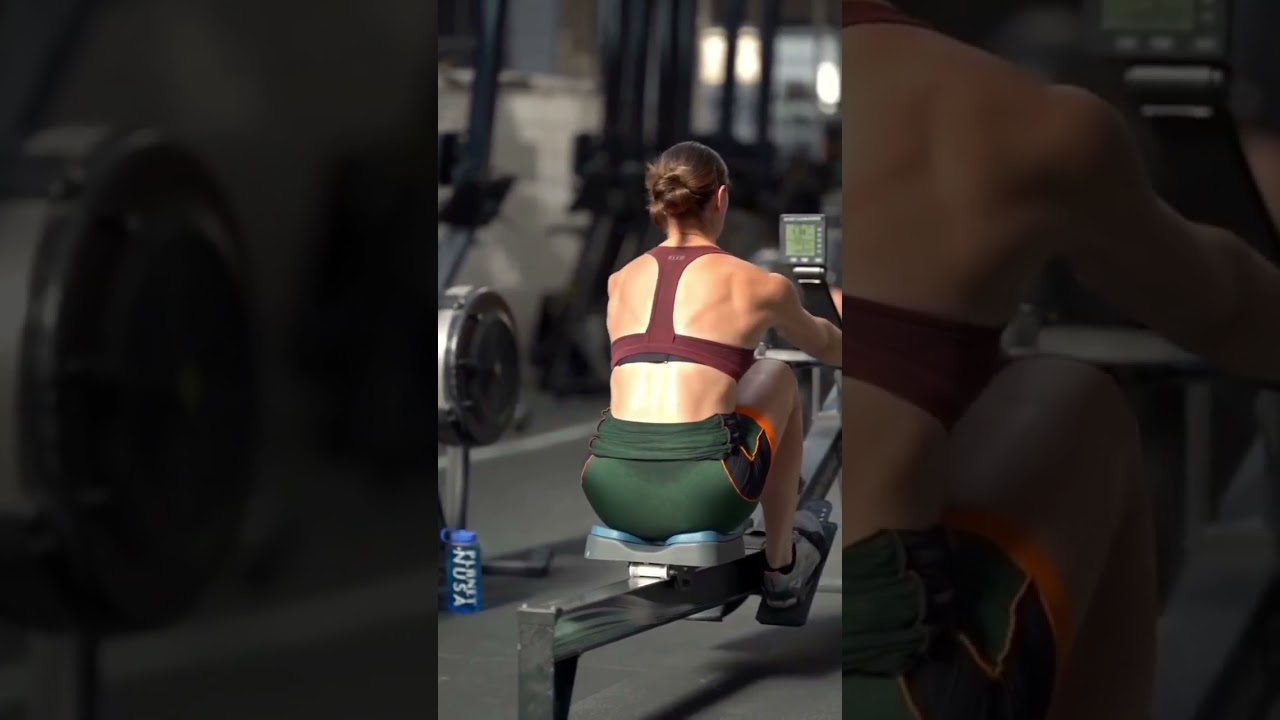 women rowing #rowing #rowingworkout #rowrowrowyourboat #rowingmachine #indoorrowing #cardio #fitness