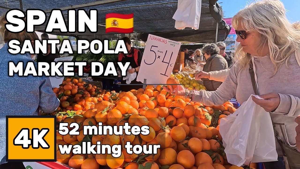Santa Pola Saturday Market & City Walk 🇪🇸 Sunny Winter Day
