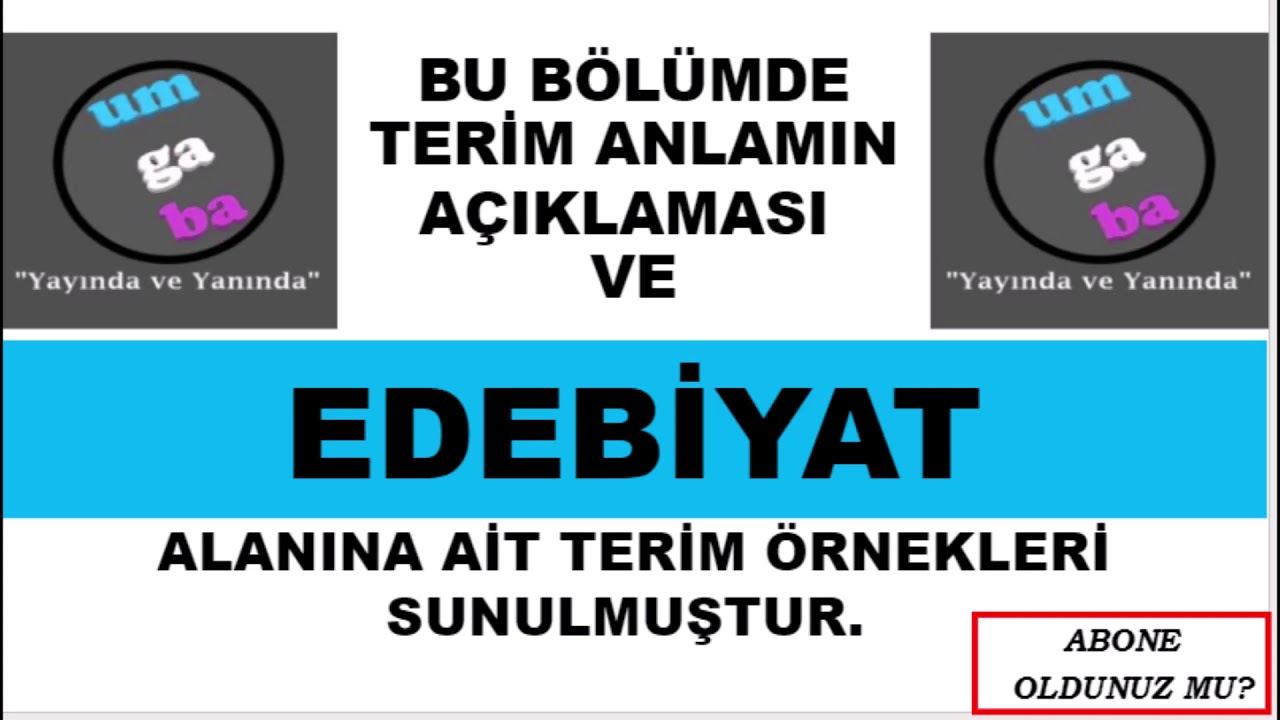 132➡ Terim Anlam Ne Demek? Edebiyat Terimleri &Ouml;rnek C&uuml;mleler