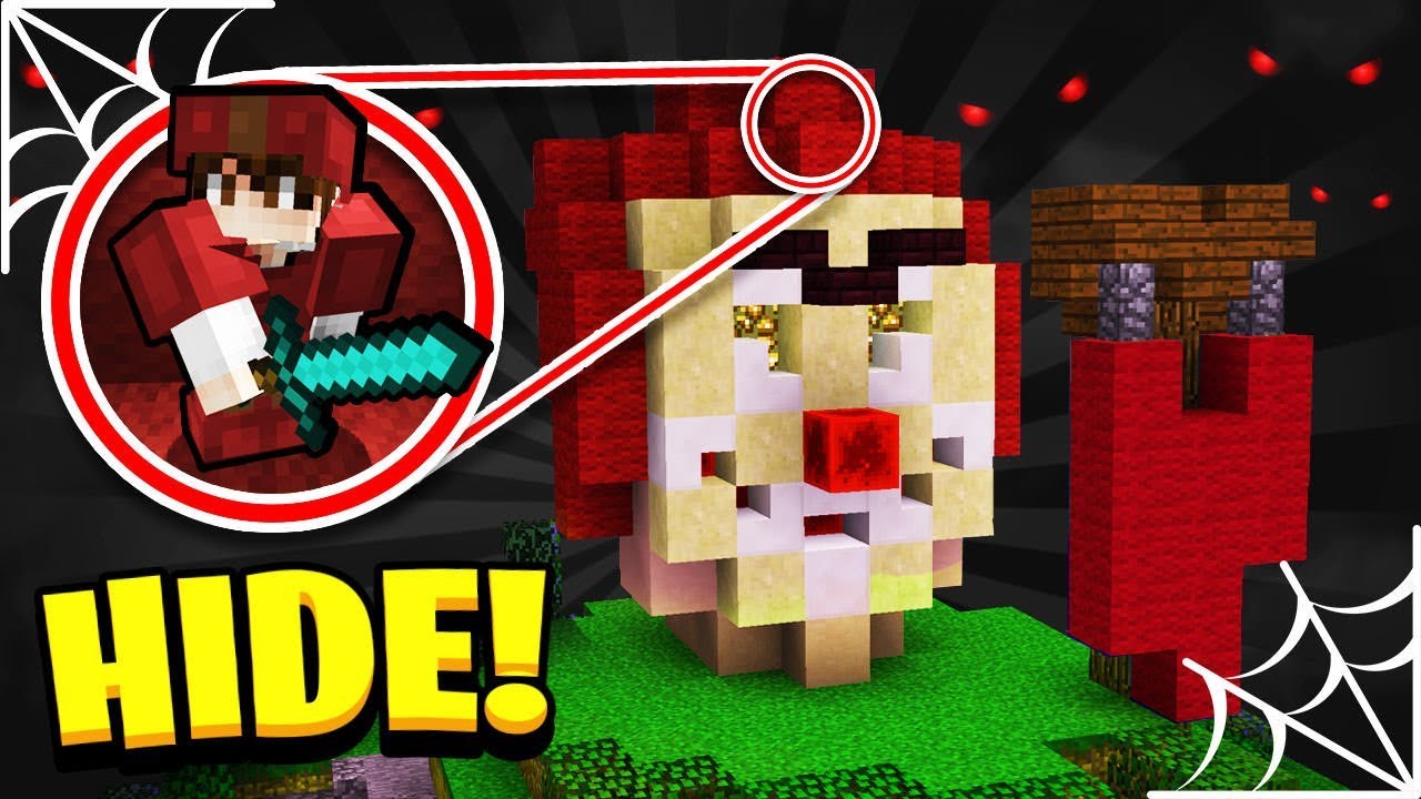 HIDING INSIDE KILLER CLOWN TOPPER! (Minecraft Bedwars)