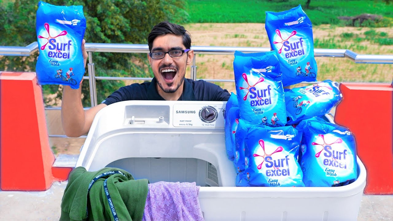 Washing Cloths Using 10 Kg Detergent Power | मशीन में डाल दिया 10 किलो सर्फ़ | What Will Happen?