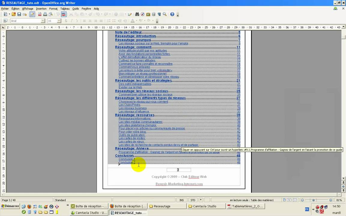 Tutoriel : Comment créer une table des matières dynamique avec OpenOffice