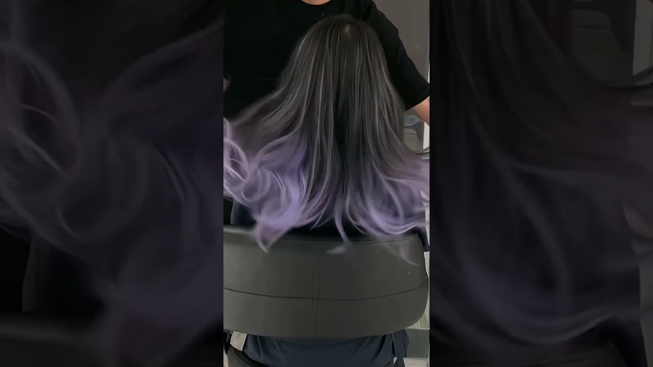 Lavendar Purple Balayage Highlights🖤💜 #balayagehighlights
