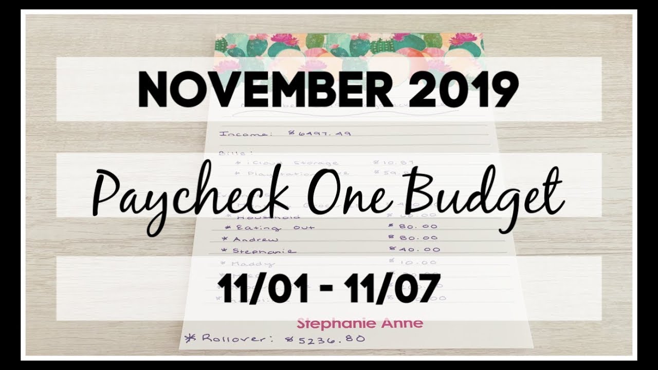 Paycheck One Budget | November 2019 | Lots of Changes!