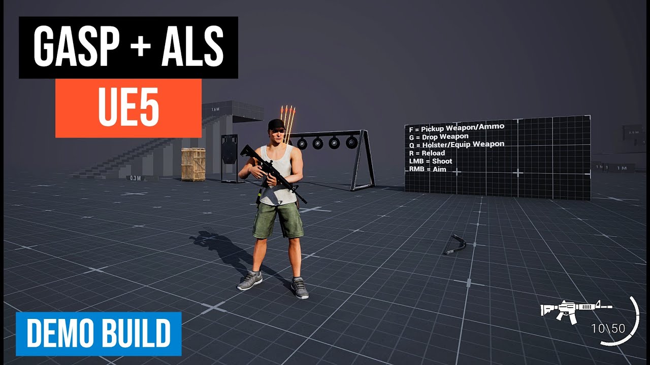 UE5 Weapon System Demo, GASP + ALS Livestream Devlog Project