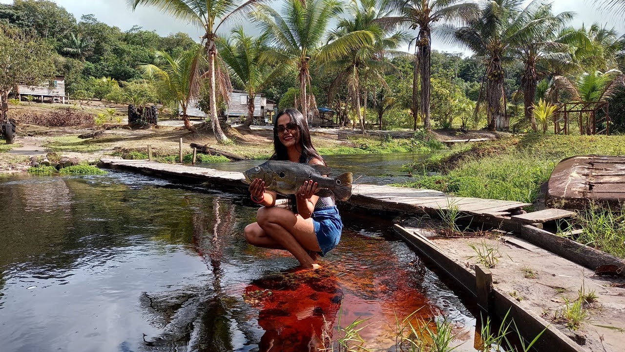 COOKING GIANT PEACOCKBASS (lukanani) and FUN DAY on a FARM.