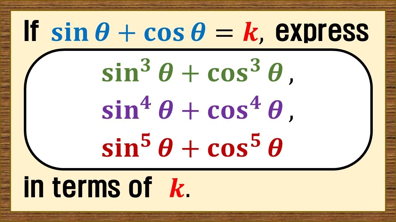 The trigonometric algebra problem: Sums of powers of sine and cosine