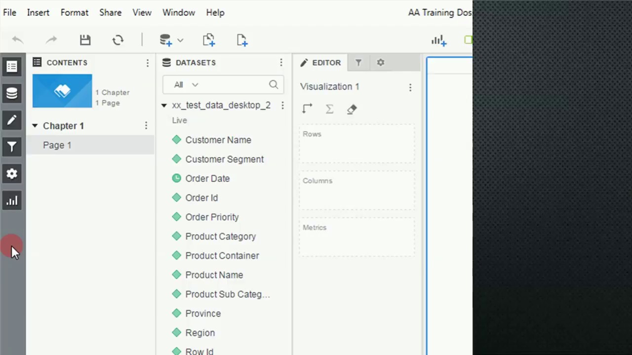 MicroStrategy Dossier (Desktop), Initial Walkabout (NO 1)