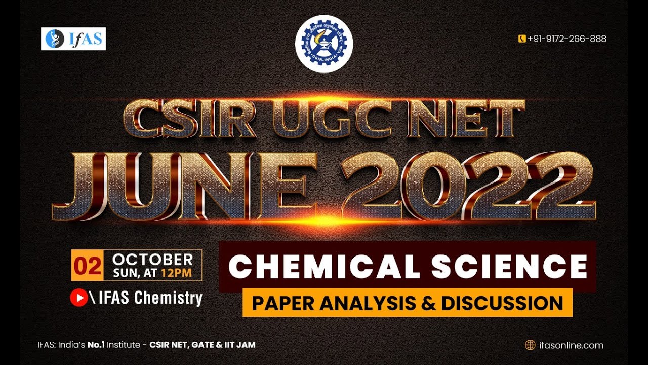 CSIR NET Chemical Science Previous Year Paper Solution - June 2022