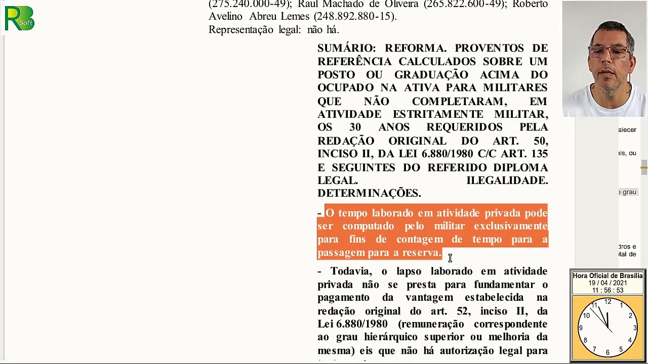 LRM: ac&oacute;rd&atilde;o 631 de 2020 do TCU e perda do posto acima #LeiPerversa13954