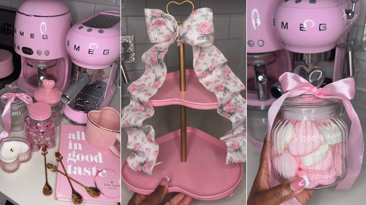DECORATE WITH ME : Valentines Day Pink Coffee Bar 2025 | VERY Romantic & Shabby Chic ☕️💘 Ideas