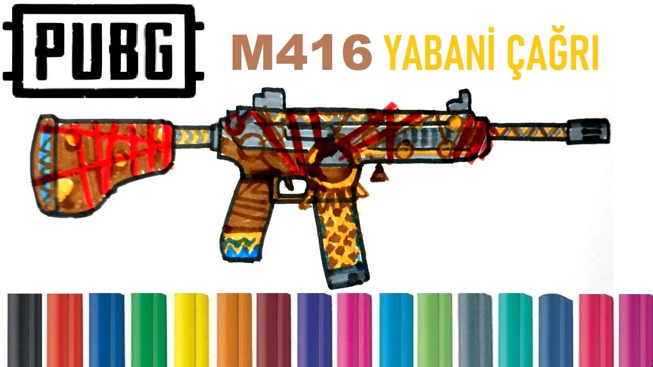 Easy Drawing Pubg Mobile M416 I Kolay Pubg Mobile M416 Yabani Çağrı Çizimi