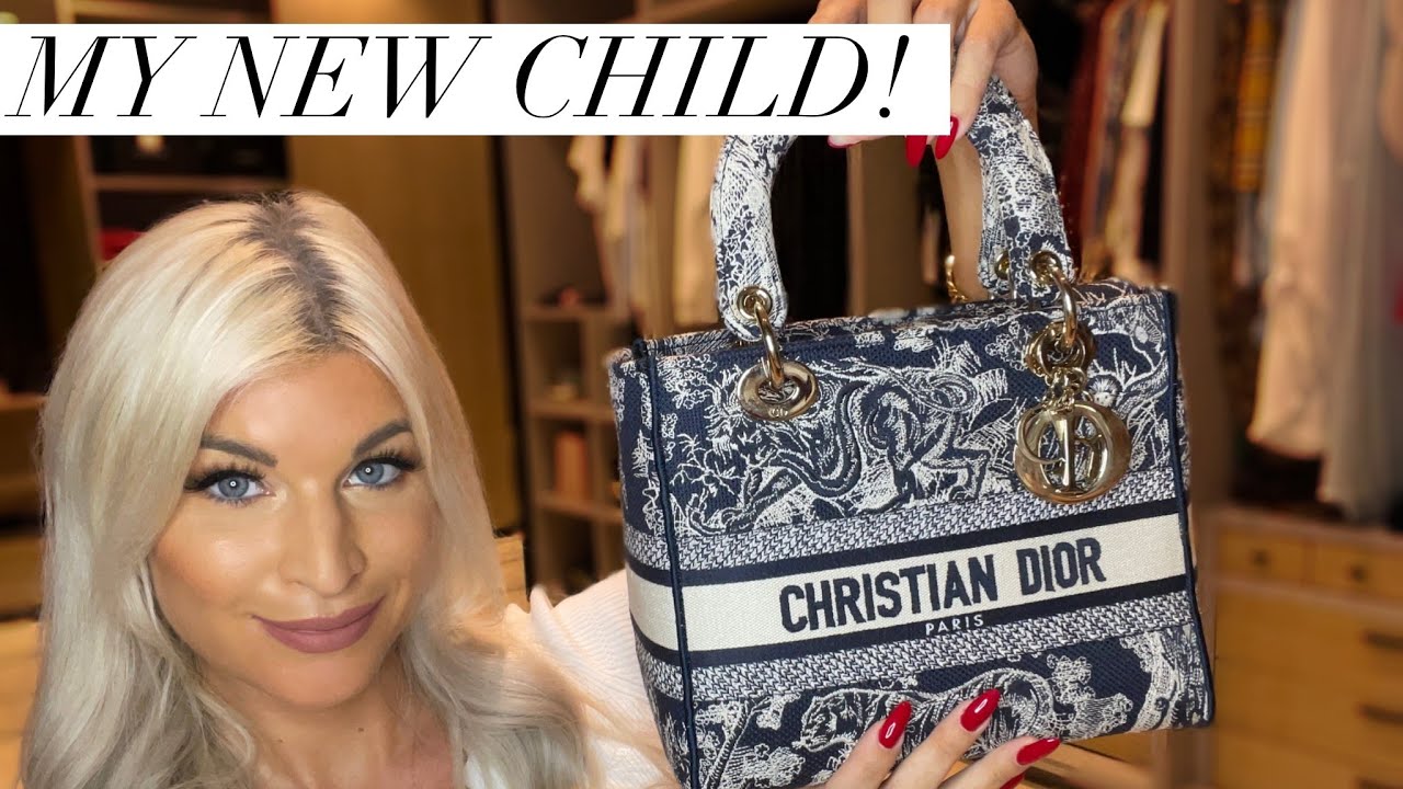 CHRISTIAN DIOR LADY DIOR D-LITE BAG REVIEW. Medium Blue Toile de Jouy bag.