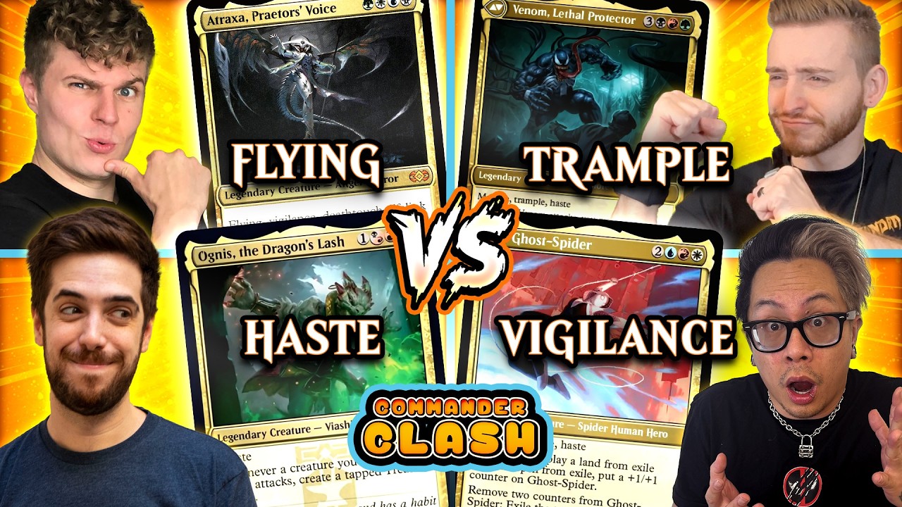 100% Haste vs. 100% Vigilance vs. 100% Trample vs. 100% Flying | Commander Clash