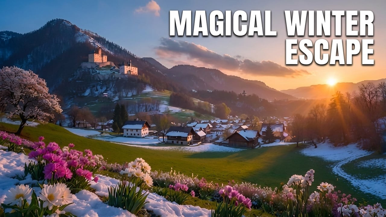 Magical Fairytale Europe 🏰❄️ Beautiful Music & Winter Villages Flowers in Snow [4K] #relaxingmusic