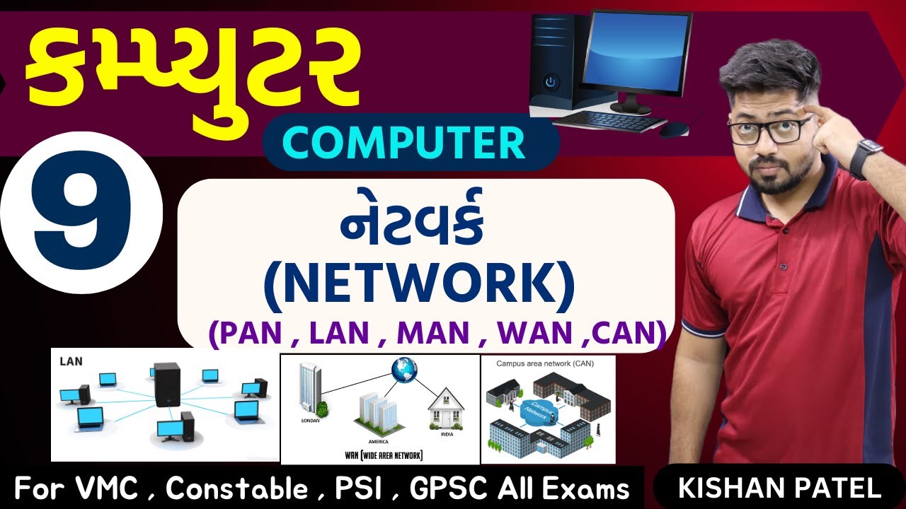 Computer 09 : Network | Network and Types of Network | PAN LAN MAN WAN | Kishan Patel in Gujarati