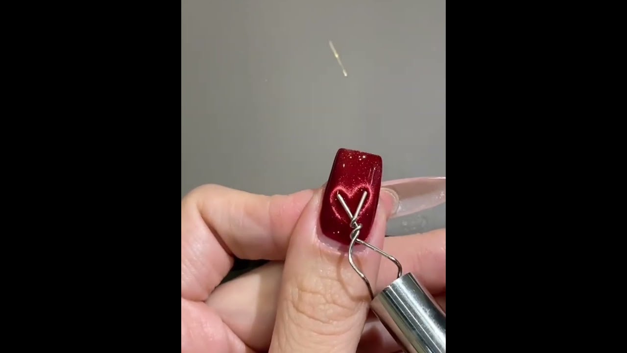 Easy Heart Cat Eye Nails | Valentine&rsquo;s Day Nails