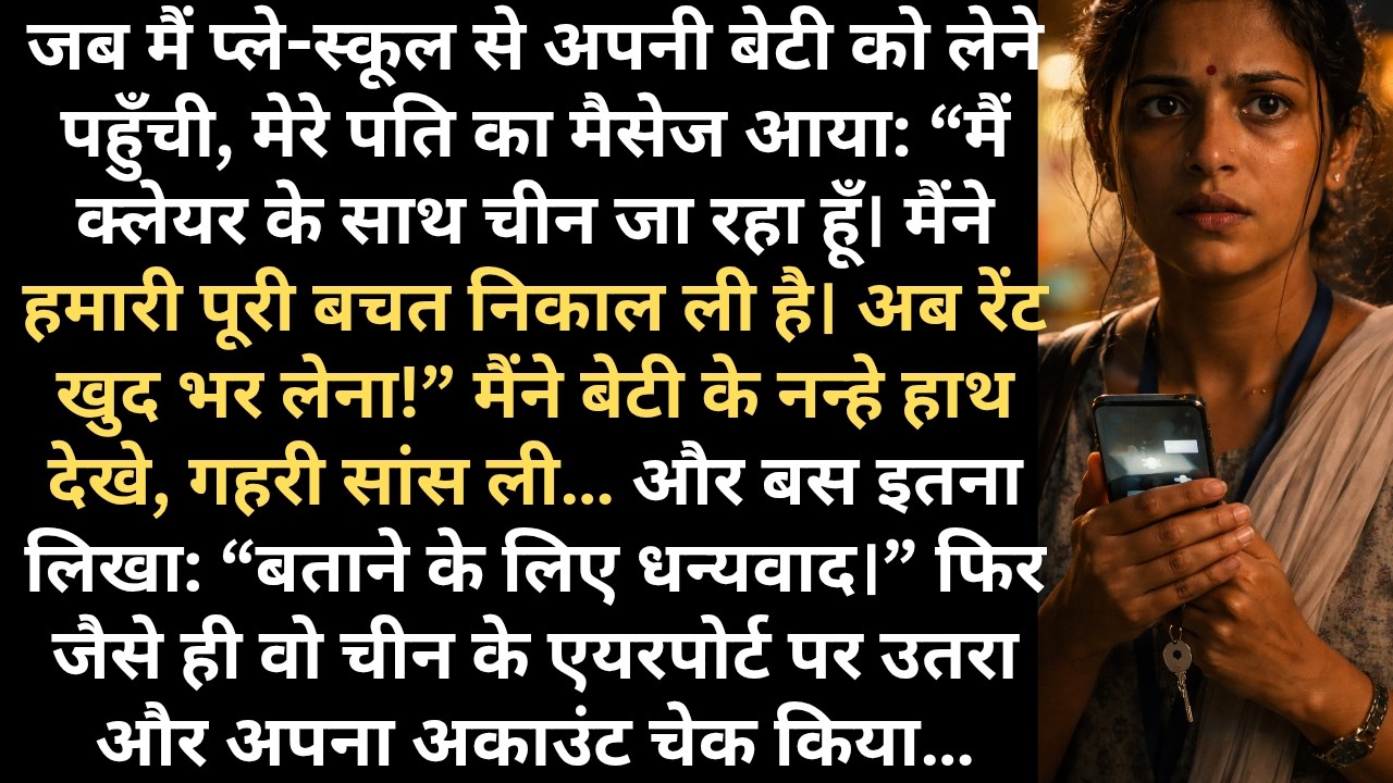 डेकेयर से निकलते ही पता चला: पति “क्लेयर” के साथ चीन भागा, बचत खाली—लेकिन एयर पर उसका झटका तैयार था!