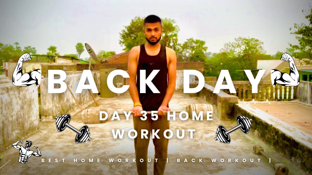 Day 35 Home workout || Back day || morning running 🏃 || #gymmotivation 