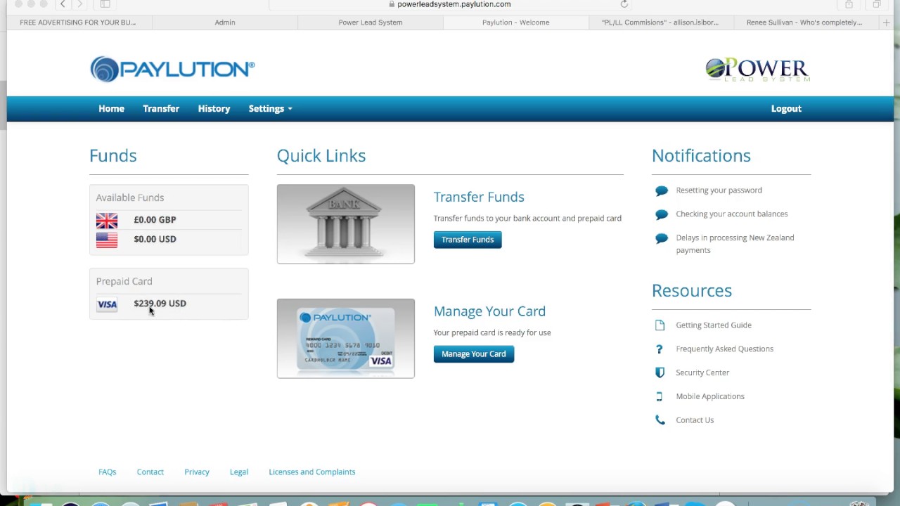 Power Lead System Payment Proof- Withdrawal of $239 from eWallet To Bank