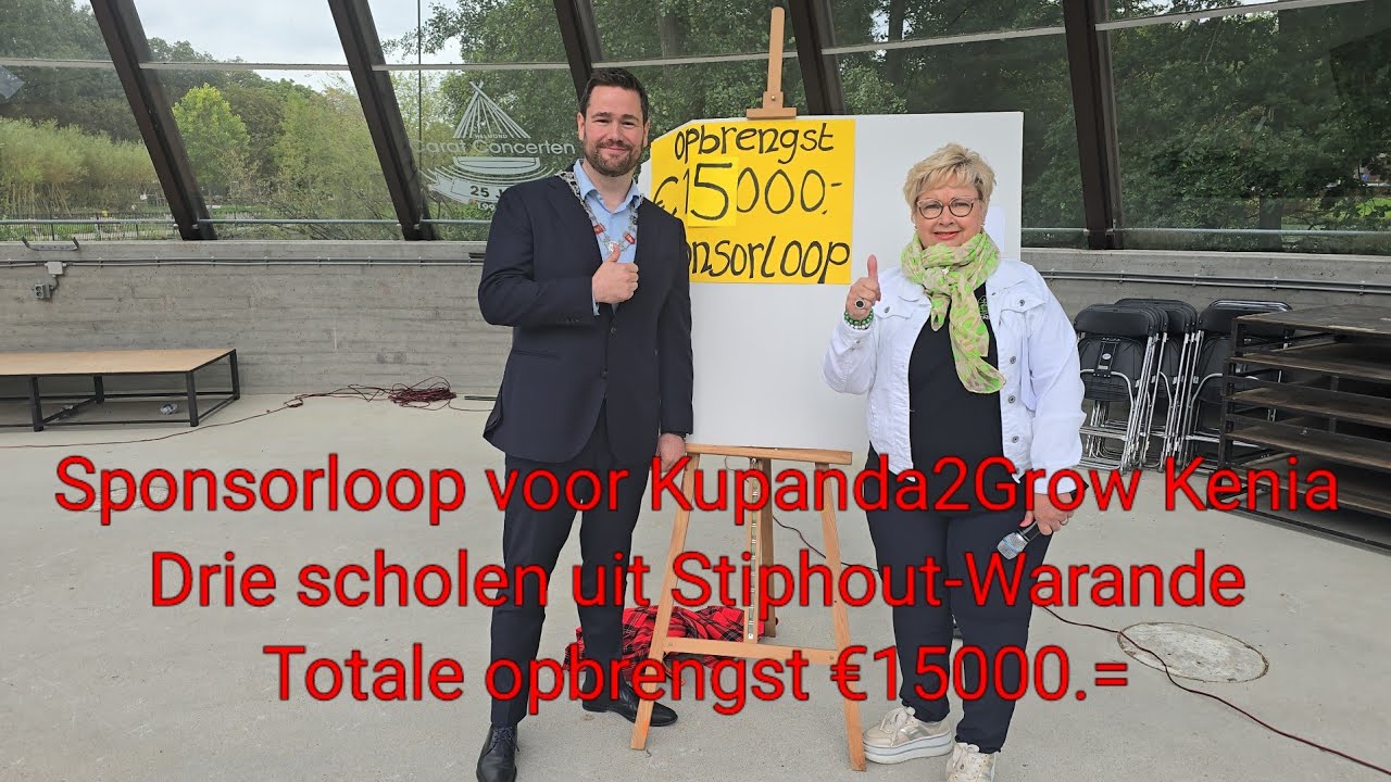 Sponsorloop voor Kupanda2Grow KeniaDrie scholen uit Stiphout-WarandeTotale opbrengst €15000.=
