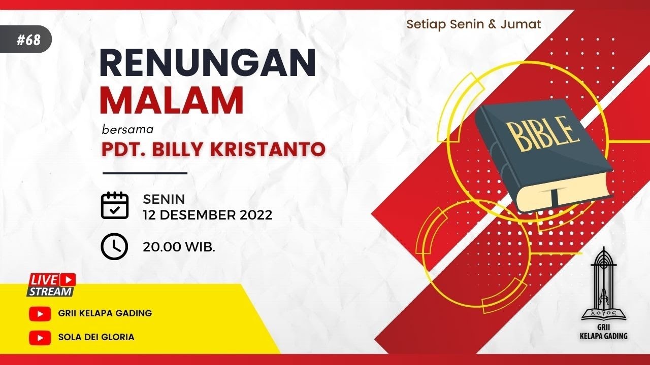 RENUNGAN MALAM #68 (Menjadi Manusiawi) - Pdt. Billy Kristanto | GRII KG