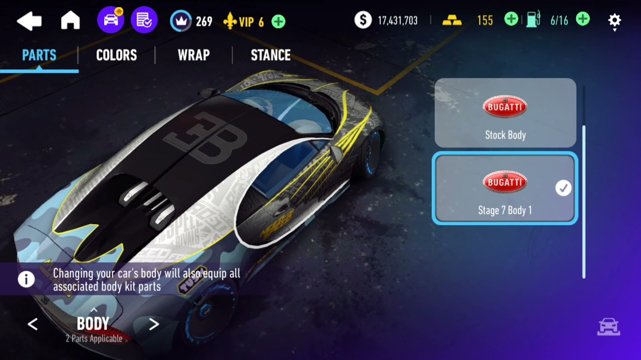 Nfs no limits : Bugatti Chiron Maxed out + tuned mods