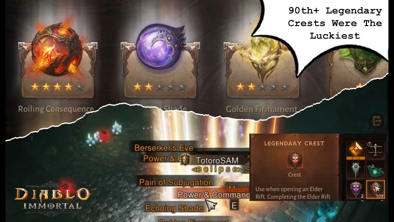 100-Legendary-Crest Run with Legendary Gem Pool: I Got Seven 5-Star Gems | Diablo Immortal