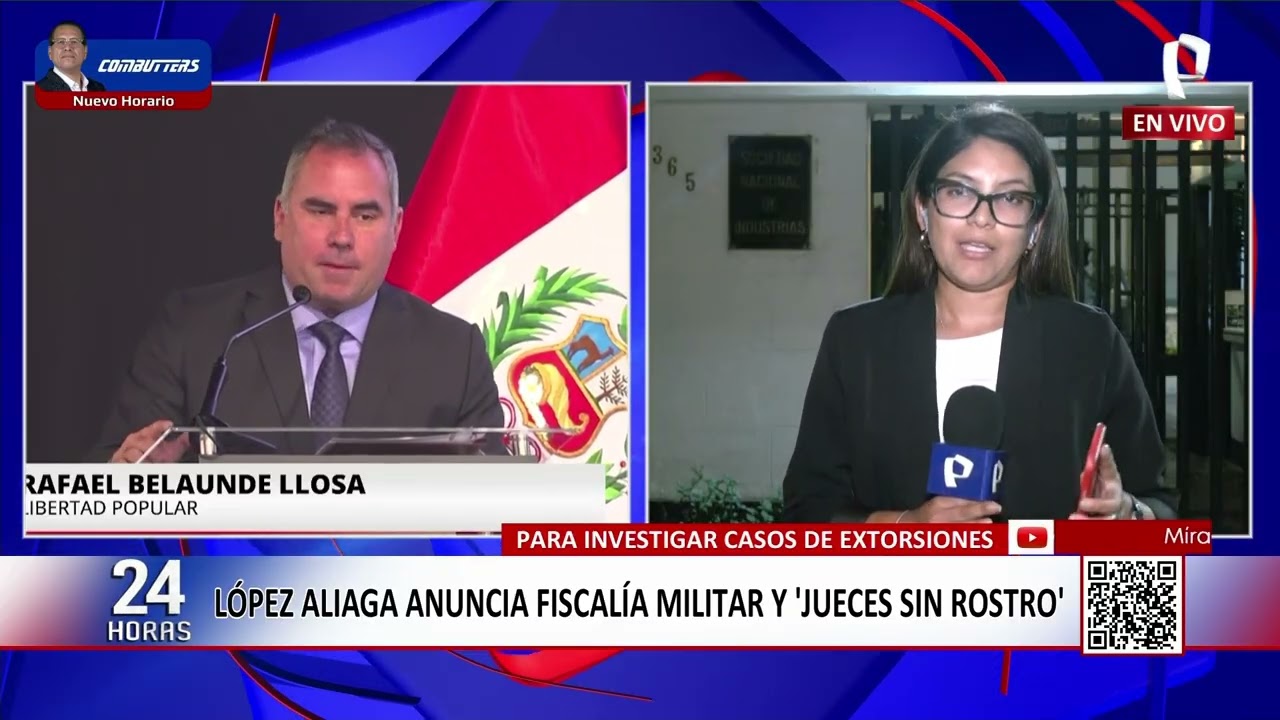 López Aliaga anuncia Fiscalía militar y 'jueces sin rostro' para investigar casos de extorsiones