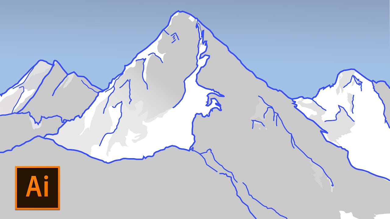 Mountain illustration | Speed Art | Adobe Illustrator