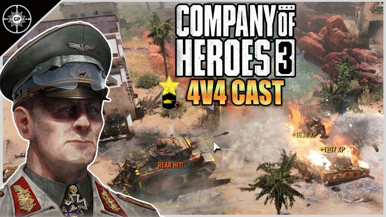 Triple Tiger Ace Superior Tactics | 4v4 Oasis Depot | CoH3 Cast 2.0 #9