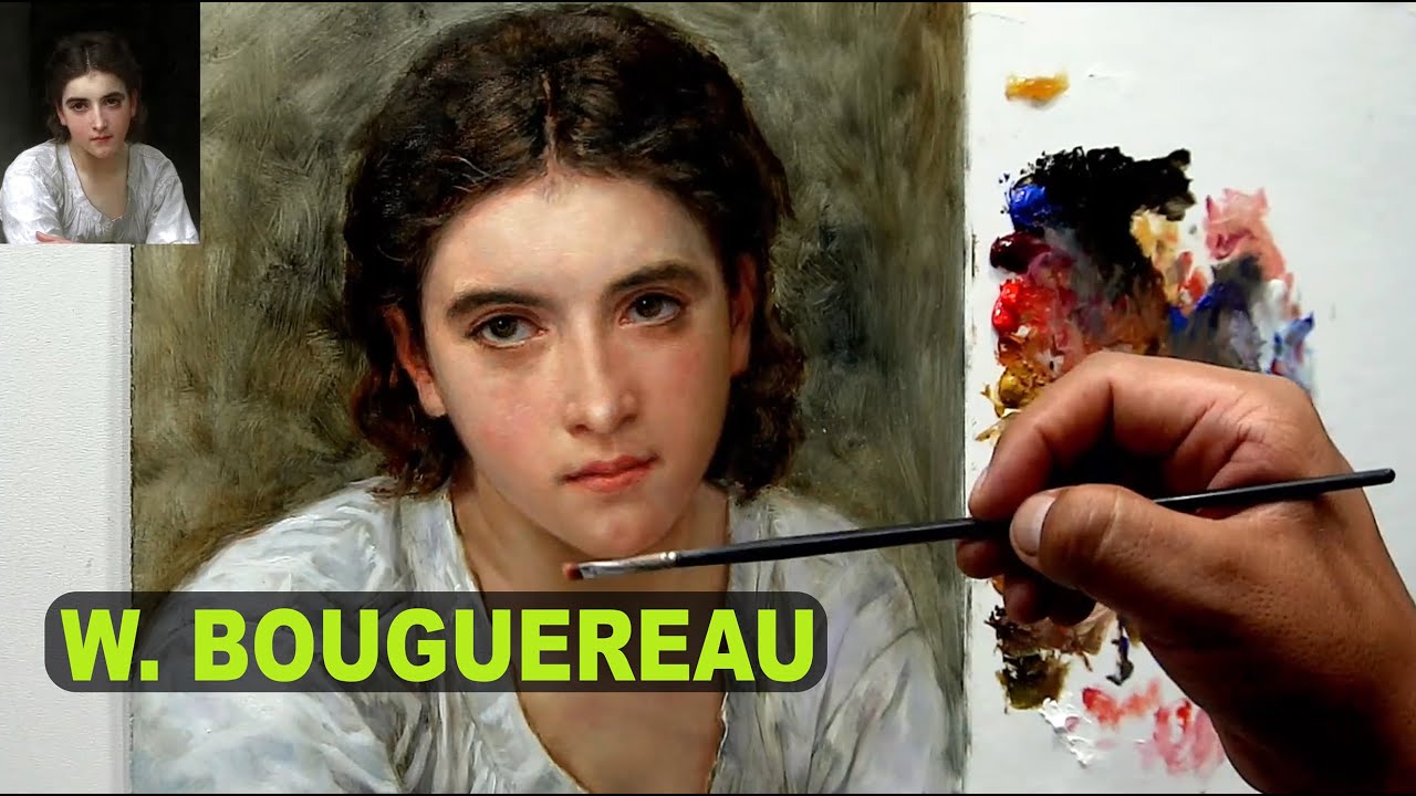 Retrato al óleo - Estudio de la pintura de : William-Adolphe Bouguereau